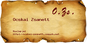 Ocskai Zsanett névjegykártya